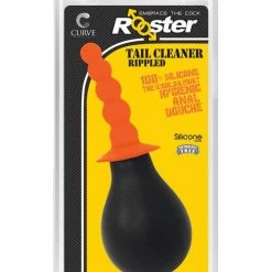 Curve Toys Curve Novelties Rooster Tail Cleaner Rippled - Orange Enemas & Douches