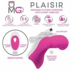Deeva Vibrators OMG Plaisir Wearable Clitoral Massager With G-Spot Vibrator - Pink