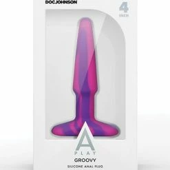 Doc Johnson A Play 4" Goovy Silicone Anal Plug - Multicolor-pink Anal Toys
