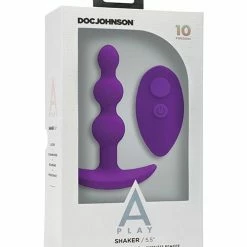 Doc Johnson A Play Shaker Rechargeable Silicone Anal Plug With Remote Anal Toys