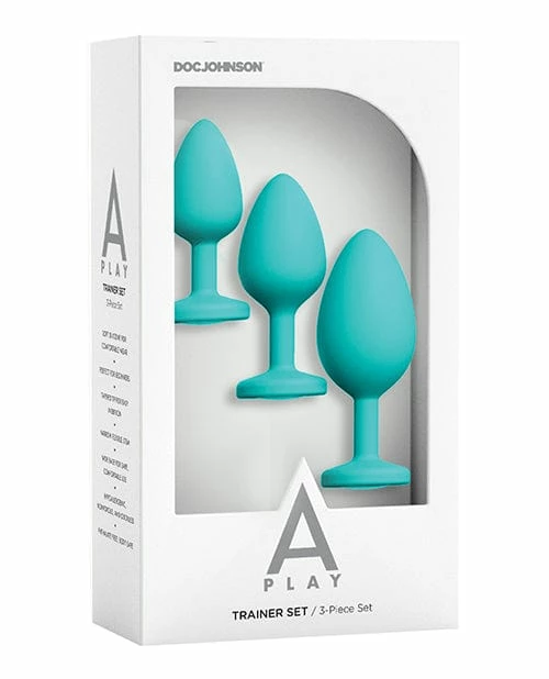 Doc Johnson Anal Toys A Play Trainer Set - Teal Set Of 3