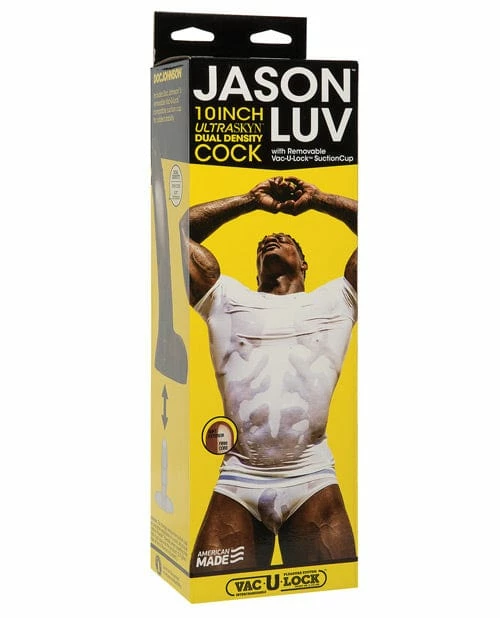 Doc Johnson Jason Luv 10" Ultraskyn Cock With Removable Vac-U-Lock Suction Cup - Chocolate
