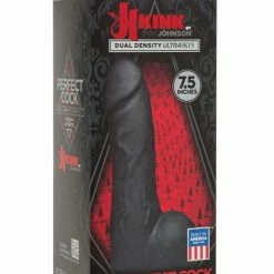 Doc Johnson Kink The Perfect Cock 7.5" With Removable Vac-U-Lock Suction Cup - Black Dildos