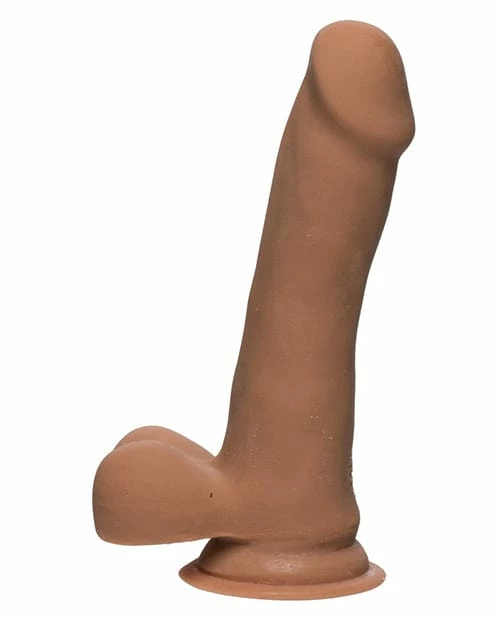 Doc Johnson The D 6" Slim D With Balls - Caramel Dildos