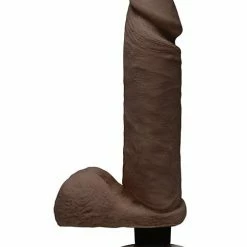 Doc Johnson Dildos The D 8" Perfect D Vibrating With Balls - Chocolate