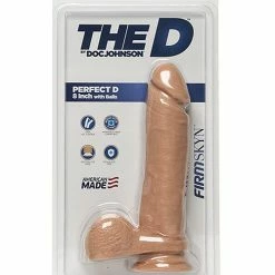 Doc Johnson Dildos The D 8" Perfect D With Balls - Vanilla