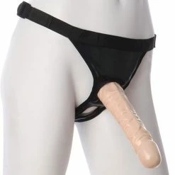 Doc Johnson Ultra Harness 2 Set W-8" Dong & Powder - Flesh