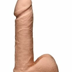 Doc Johnson Vac-U-Lock 6" Ultraskyn Cock & Balls Attachment. - White Dildos