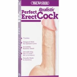 Doc Johnson Dildos Vac-U-Lock 7" Perfect Realistic Cock - White