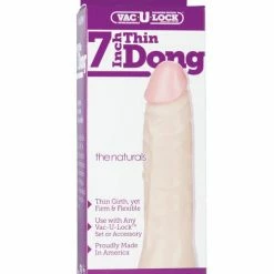 Doc Johnson Vac-U-Lock 7" Thin Dong - White Dildos