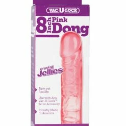 Doc Johnson Dildos Vac-U-Lock 8" Crystal Jellie Pink
