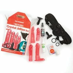 Doc Johnson Vac-U-Lock Crystal Jellies Set - Pink Dildos