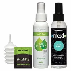 Doc Johnson Vac-U-Lock Crystal Jellies Set - Pink Dildos