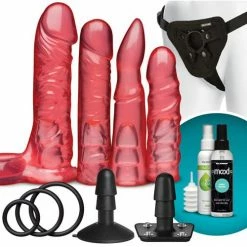 Doc Johnson Vac-U-Lock Crystal Jellies Set - Pink Dildos