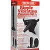 Doc Johnson Vac-U-Lock Ripple Vibrating Pleasure Set - Black Dildos