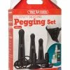 Doc Johnson Vac-U-Lock Silicone Pegging Set - Black Dildos