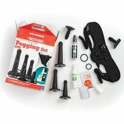 Doc Johnson Vac-U-Lock Silicone Pegging Set - Black Dildos