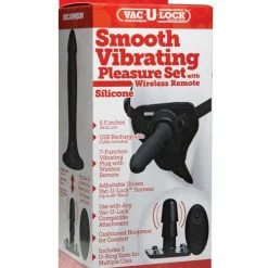Doc Johnson Vac-U-Lock Smooth Silicone Vibrating Pleasure Set - Black