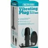 Doc Johnson Vac-U-Lock Vibrating Remote Plug With Snaps - Black Dildos