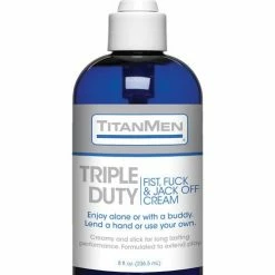 Doc Johnson TitanMen Triple Duty Fist, Fuck & Jack Off Cream - 8 Oz. Bottle Lubes