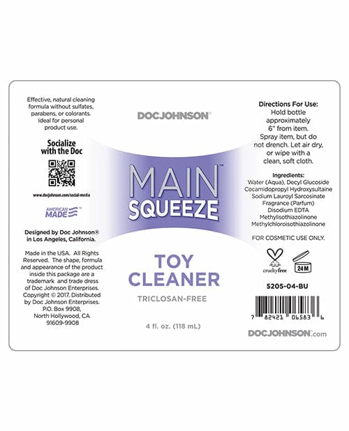 Doc Johnson Main Squeeze Toy Cleaner - 4 Oz.