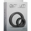 Doc Johnson Penis Toys Platinum Silicone C Rings Set - Charcoal
