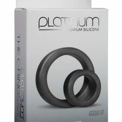 Doc Johnson Penis Toys Platinum Silicone C Rings Set - Charcoal