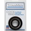 Doc Johnson TitanMen Platinum Silicone Cock Ring - Black Pack Of 2 Penis Toys