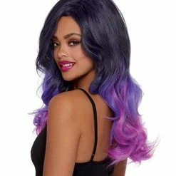 Dreamgirl International Faux Ombre Layered Adjustable Wig - Purple Lingerie