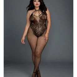 Dreamgirl International Fishnet Bodystocking With Knitted Teddy Design