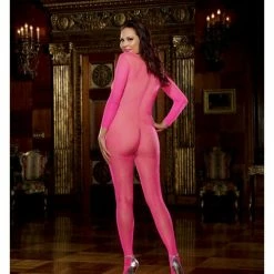 Dreamgirl International Lingerie Fishnet Long Sleeved Open Crotch Bodystocking