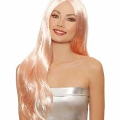 Dreamgirl International Lingerie Long Straight Layered Adjustable Wig - Rose Gold