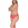 Dreamgirl International Simply Sexy Lace Tanga Open Crotch Panty Coral Lingerie