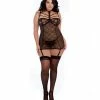 Dreamgirl International Lingerie Simply Sexy Stretch Lace Garter Slip & G-string