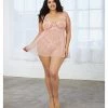 Dreamgirl International Simply Sexy Stretch Shimmer Mesh Chemise With Panty