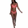 Dreamgirl International Simply Sexy Zig Zag Elastic & Scalloped Stretch Lace Bra & Thong Coral Lingerie