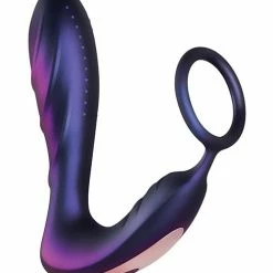 Hueman Black Hole Anal Vibrator W-cock Ring - Purple