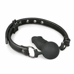 EDC Kink & BDSM Easy Toys Ball Gag With Silicone Dong - Black
