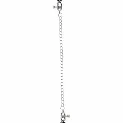 EDC Easy Toys Big Nipple Clamps With Chain - Silver Kink & BDSM