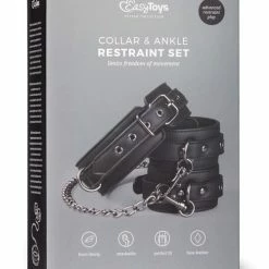 EDC Easy Toys Faux Leather Collar With Anklecuff - Black