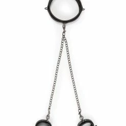 EDC Easy Toys Faux Leather Collar With Anklecuff - Black