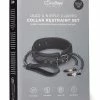 EDC Easy Toys Faux Leather Collar With Nipple Chains - Black