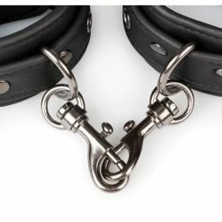 EDC Easy Toys Faux Leather Handcuffs - Black