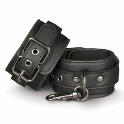 EDC Easy Toys Faux Leather Handcuffs - Black
