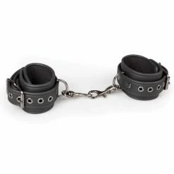 EDC Easy Toys Faux Leather Handcuffs - Black