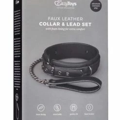 EDC Kink & BDSM Easy Toys Fetish Collar With Leash - Black