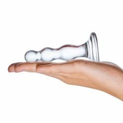 Electric Eel Glas Triple Play Beaded Butt Plug - Clear