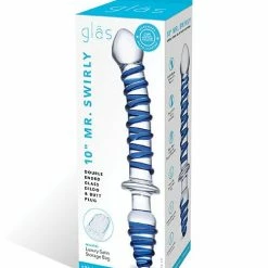 Electric Eel Glas 10" Mr. Swirly Double Ended Glass Dildo & Butt P