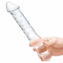Electric Eel Glas 12" Double Ended Glass Dildo W-anal Beads - Clear