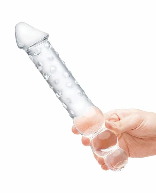Electric Eel Glas 12" Double Ended Glass Dildo W-anal Beads - Clear